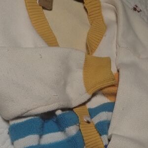 Simply Southern Cream and Blue Striped Cardigan